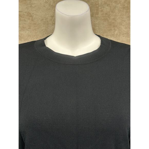 COS Top Womens EU Large Black Knit Pleated Bell Sleeves Minimalist Office Preppy - Picture 2 of 10